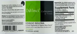 Label for Ginkgo Biloba