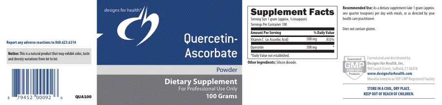 Label for Quercetin- Ascorbate Powder