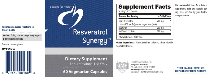 Label for Resveratrol Synergy