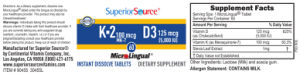 K-2 100 mcg MK7 D3 125 mcg (5,000 IU)