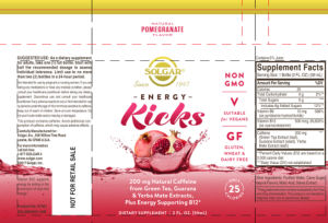 Energy Kicks Natural Pomegranate Flavor