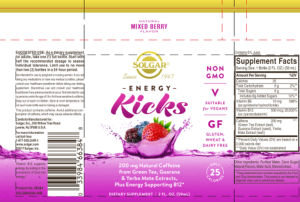 Energy Kicks Natural Mixed Berry Flavor