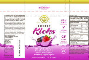 Energy Kicks Natural Mixed Berry Flavor