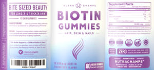 Biotin Gummies 10,000 mcg Strawberry Fla