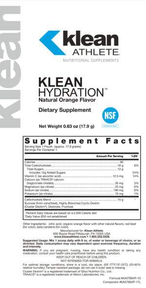 Klean Hydration Natural Orange Flavor