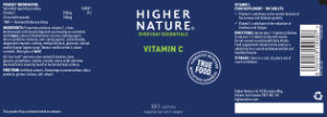 Label for Vitamin C