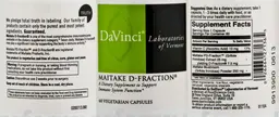 Label for Maitake D-Fraction