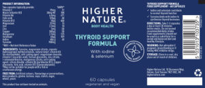 Label for Thyroid Support Formula
