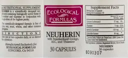 Label for Neuherin With Standardized Ginkgo, ALC, And Thiamine
