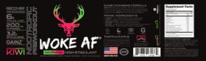 Woke AF Preworkout Strawberry Kiwi