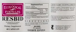 Label for Resbid N-Acetyl-L-Cysteine (Timed Release)