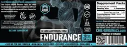 Label for Betaine Anhydrous (TMG) Endurance 450 mg
