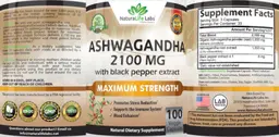 Label for Ashwagandha 2100 mg