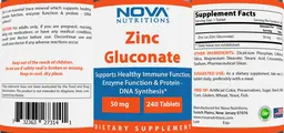 Label for Zinc Gluconate 50 mg