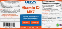 Label for Vitamin K2 MK7 100 mcg