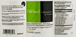 Label for Mega Probiotic ND With Digestive Enzymes Chewable
