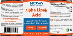 Label for Alpha Lipoic Acid 200 mg