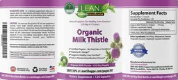 Label for Organic Milk Thistle