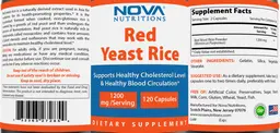 Label for Red Yeast Rice 1200 mg