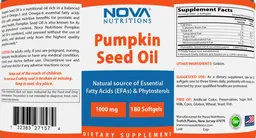 Label for Pumpkin Seed Oil 1000 mg