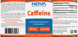 Label for Caffeine 200 mg