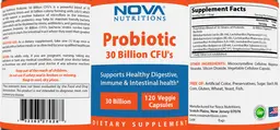 Label for Probiotic 30 Billion CFU's