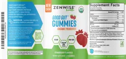 Label for Good Gut Gummies Strawberry Flavored