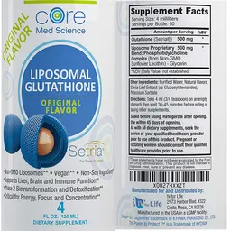 Label for Liposomal Glutathione Original Flavor