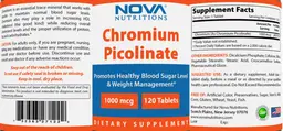 Label for Chromium Picolinate 1000 mcg