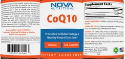 Label for CoQ10 200 mg