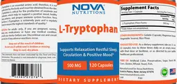 Label for L-Tryptophan 500 mg