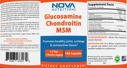 Label for Glucosamine Chondroitin MSM