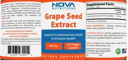 Label for Grape Seed Extract 400 mg