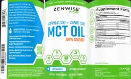 Label for C8 + C10 MCT Oil Unflavored