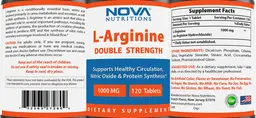 Label for L-Arginine Double Strength 1000 mg