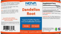 Label for Dandelion Root 520 mg