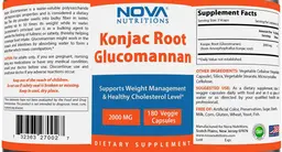 Label for Konjac Root Glucomannan 2000 mg
