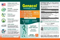 Label for Genacol Turmeric Curcumin Collagen