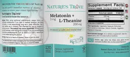 Label for Melatonin 3 mg + L-Theanine 200 mg