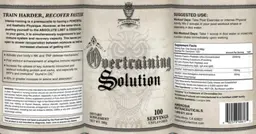Label for Overtraining Solution Unflavored