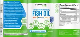 Label for Triple Strength Omega-3 Fish Oil
