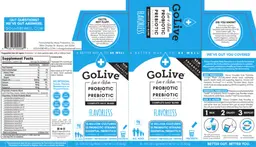 Label for GoLive Probiotic + Prebiotic Flavorless