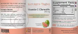 Label for Vitamin C Chewable 250 mg Orange Flavor