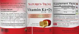 Label for Vitamin K2 90 mcg + D3 1000 IU Cherry Flavor