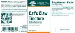 Label for Cat's Claw Tincture