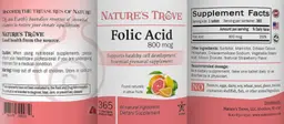 Label for Folic Acid 800 mcg Strawberry Flavor