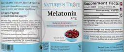 Label for Melatonin 3 mg Cherry Flavor