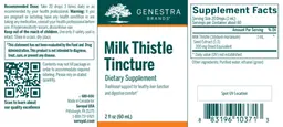 Label for Milk Thistle Tincture