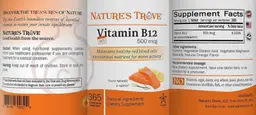 Label for Vitamin B12 500 mcg Orange Flavor