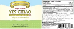 Label for Sugar Coated Yin Chiao